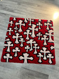 Red Cross Pattern Rug