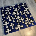 Blue Cross Pattern Rug
