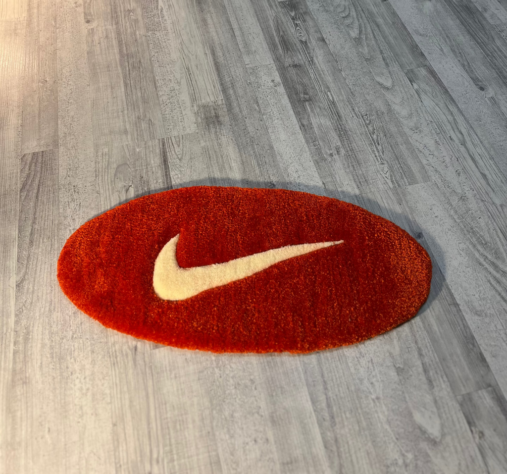 Rusty Orange Oval Rug