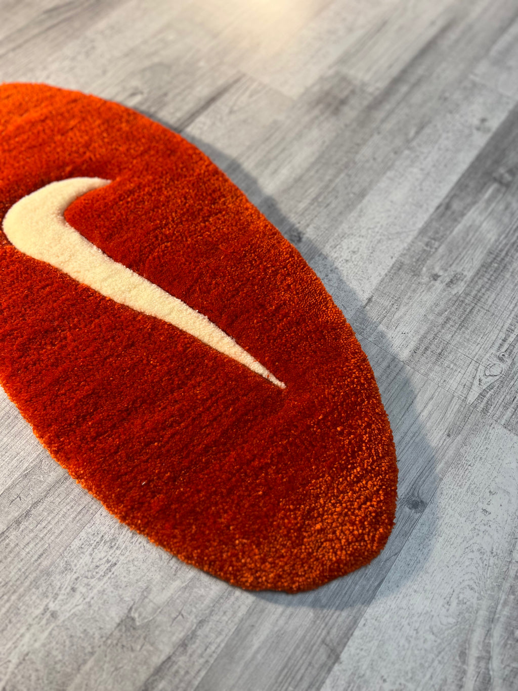 Rusty Orange Oval Rug
