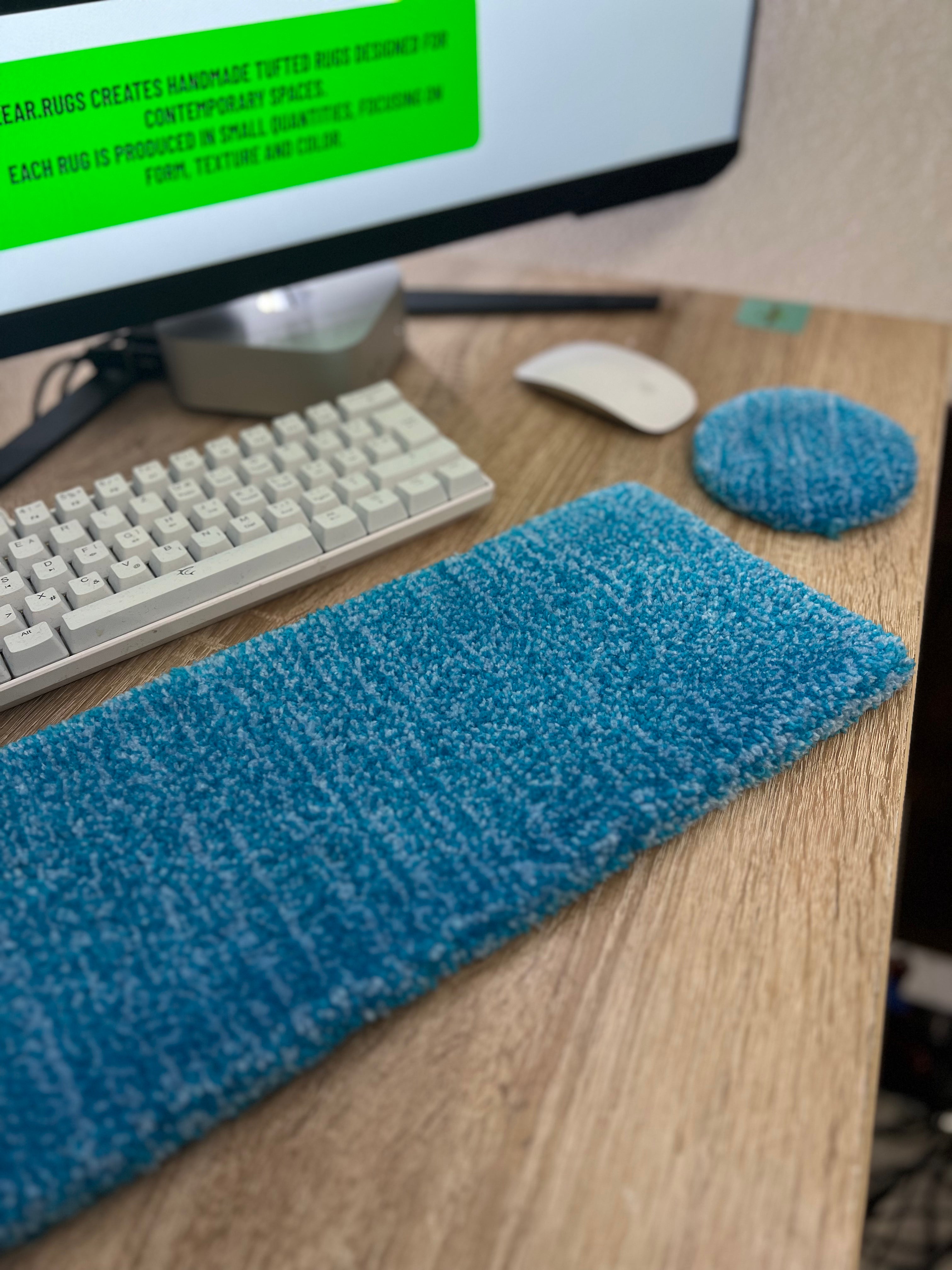 Blue Keyboard Rug Set